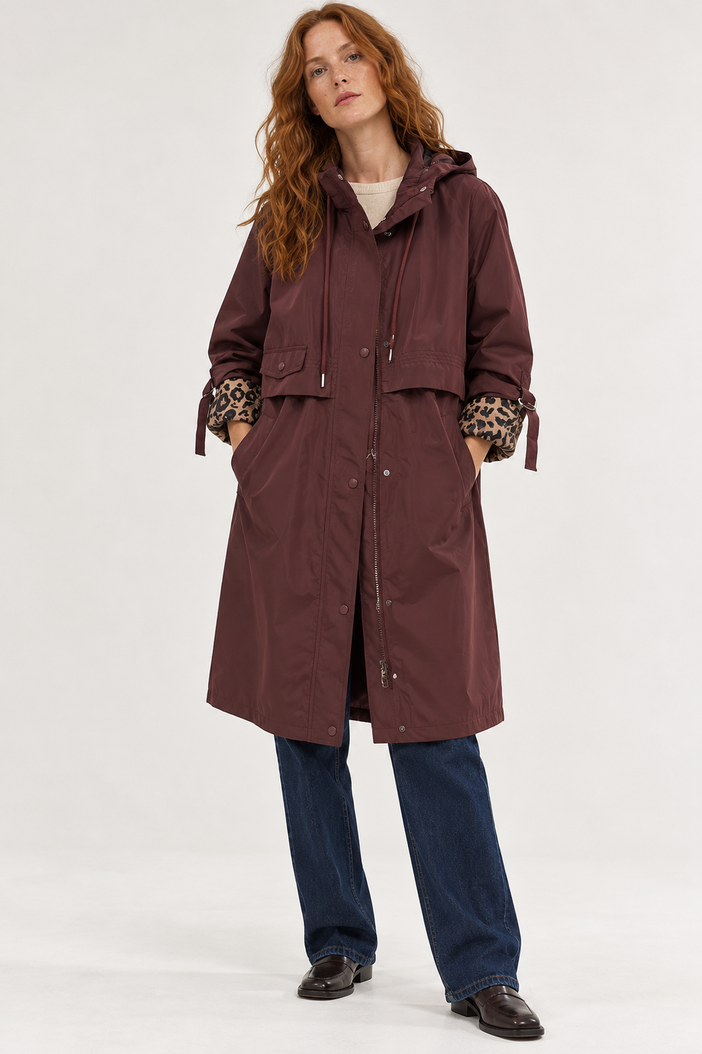 Gabardina Capucha Leopardo
