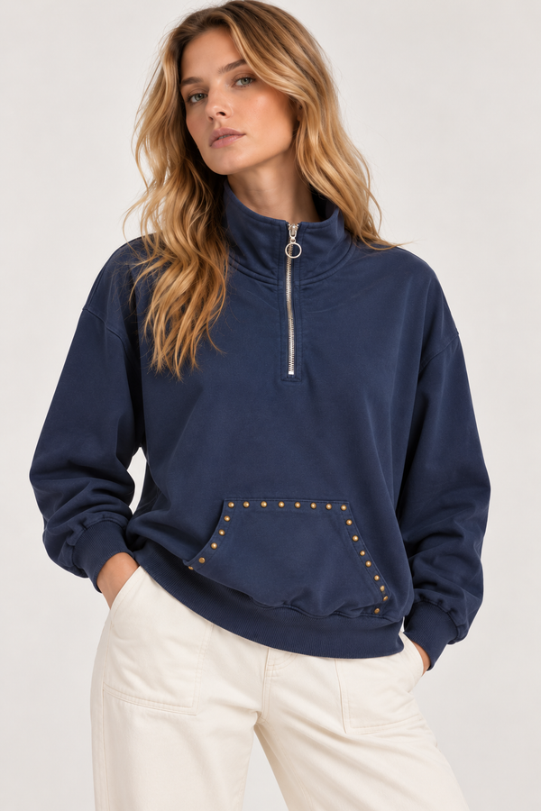 Sudadera Canguro Tachas