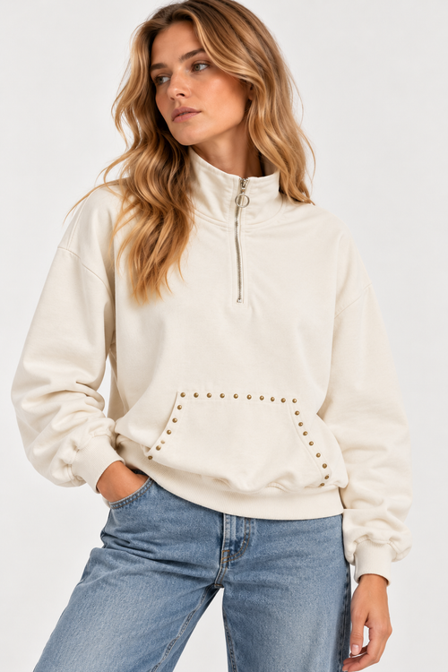 Sudadera Canguro Tachas