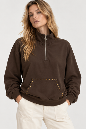 Sudadera Canguro Tachas