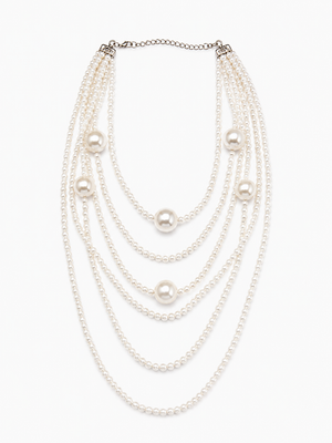 Maxi Collar Perlas Blancas