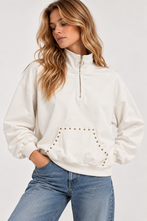 Sudadera Canguro Tachas