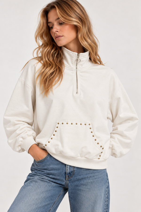 Sudadera Canguro Tachas