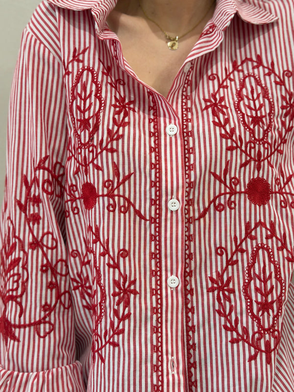 Camisa Rayas Bordada