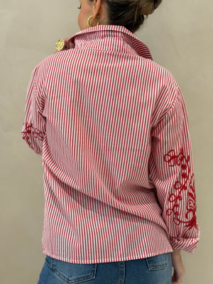 Camisa Rayas Bordada