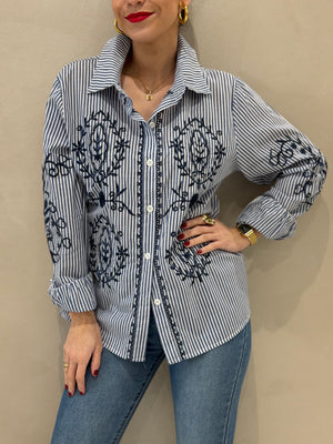 Camisa Rayas Bordada