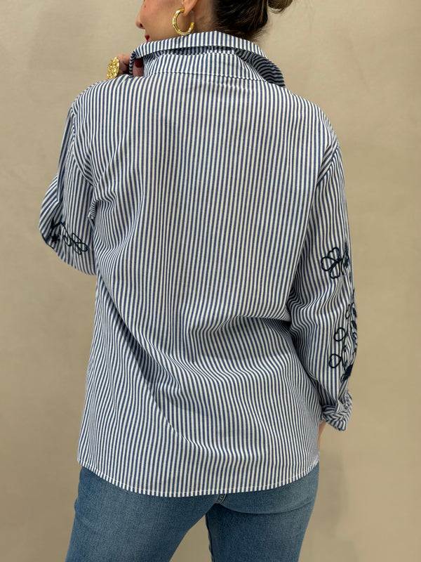 Camisa Rayas Bordada