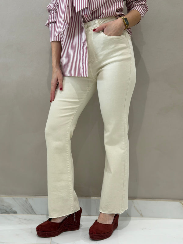 Jeans Flare Beige