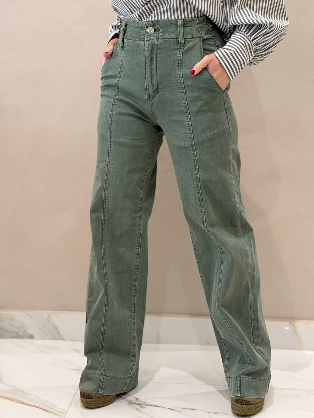 Jeans Desgastado Verde