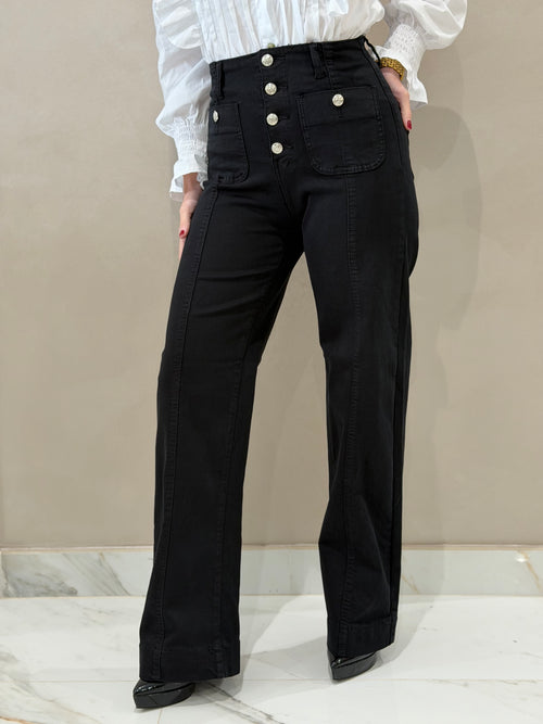 Jeans Botón Plata