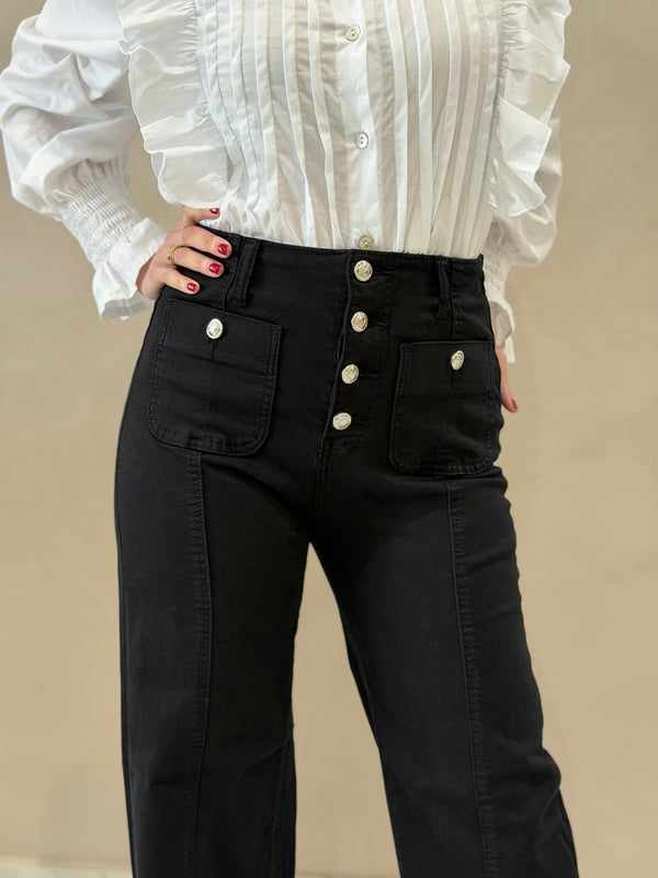 Jeans Botón Plata