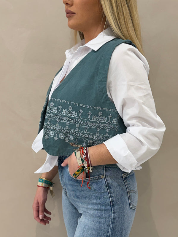 Chaleco Bordado Chic