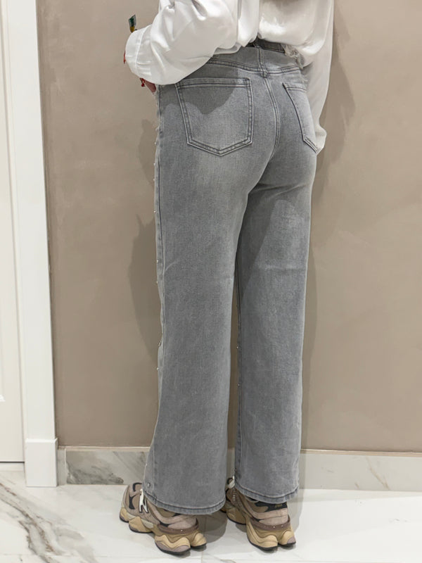 Jeans Gris Tachas