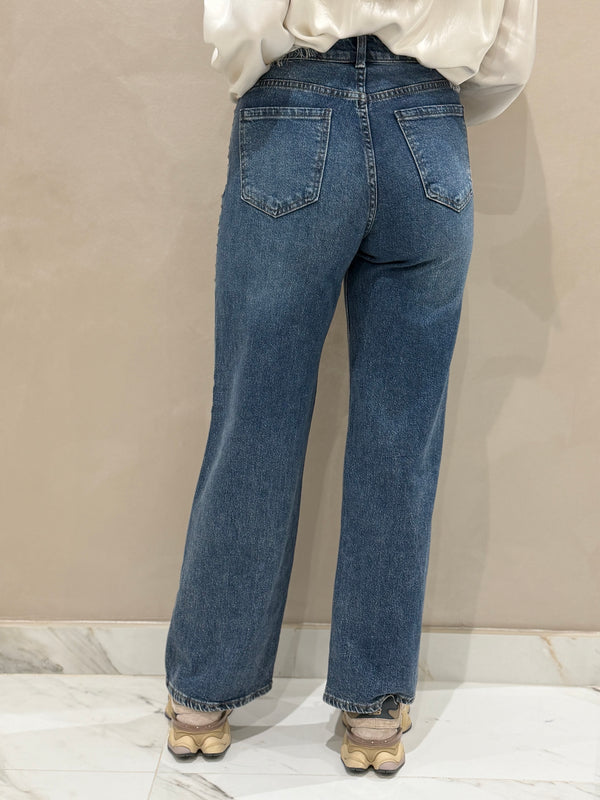 Jeans Tachas Doradas