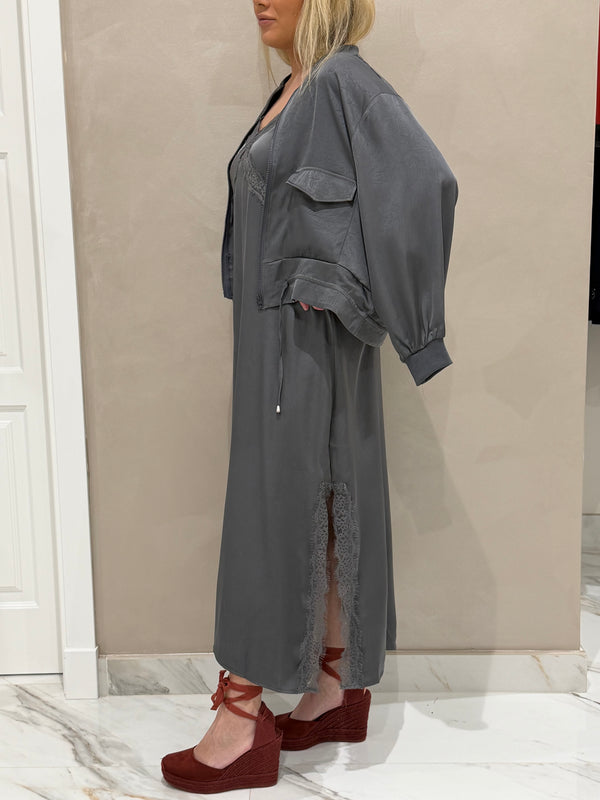 Dúo Bomber Y Vestido Lencero