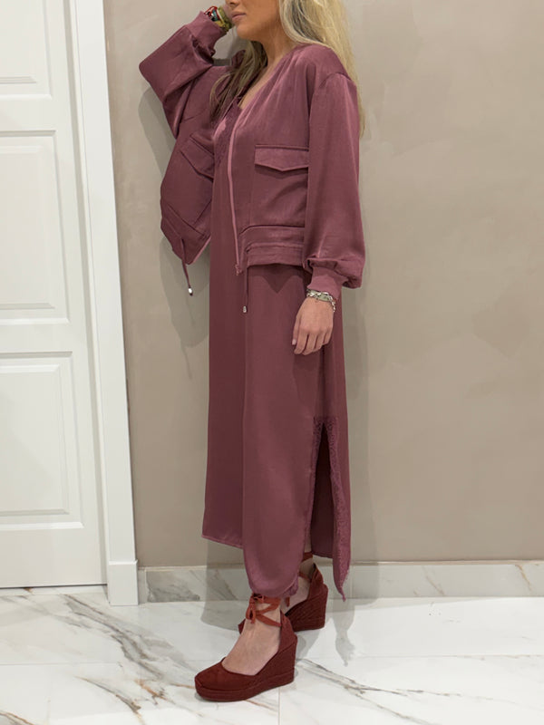 Dúo Bomber Y Vestido Lencero