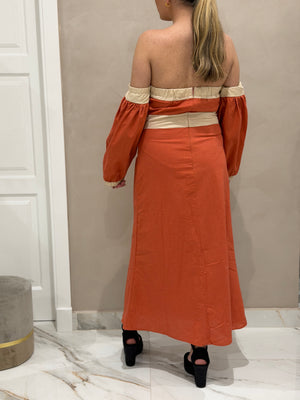 Vestido Bicolor Bardot