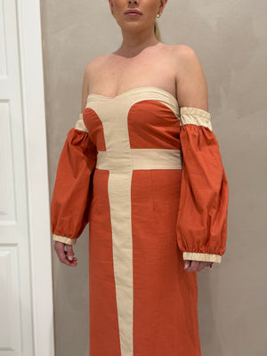 Vestido Bicolor Bardot