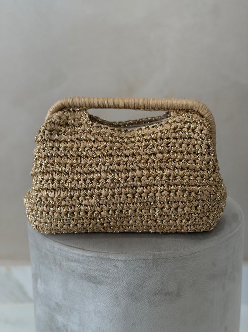 Bolso Brillo Rafia