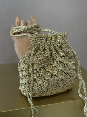 Bolso Bombonera Hilo Dorado