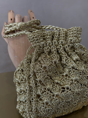 Bolso Bombonera Hilo Dorado