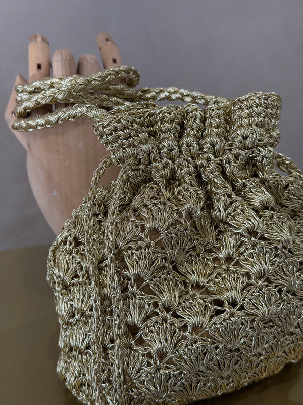 Bolso Bombonera Hilo Dorado