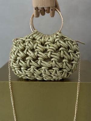 Bolso Trenzado Dorado