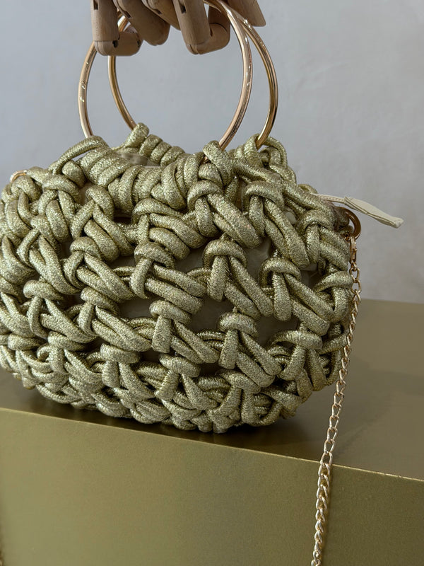 Bolso Trenzado Dorado