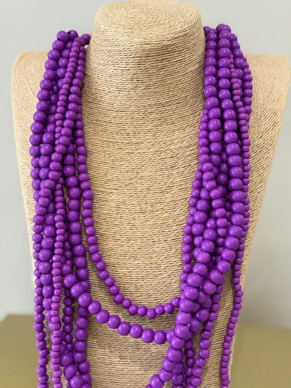 Collar Cuentas Madera