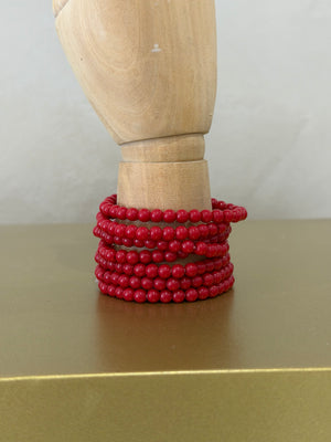 Pulsera Bolas Roja